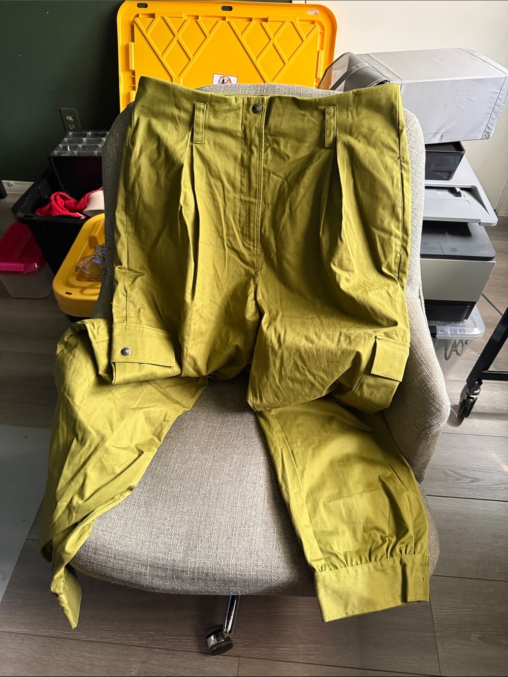 Olive Green Soft Cargo Pants